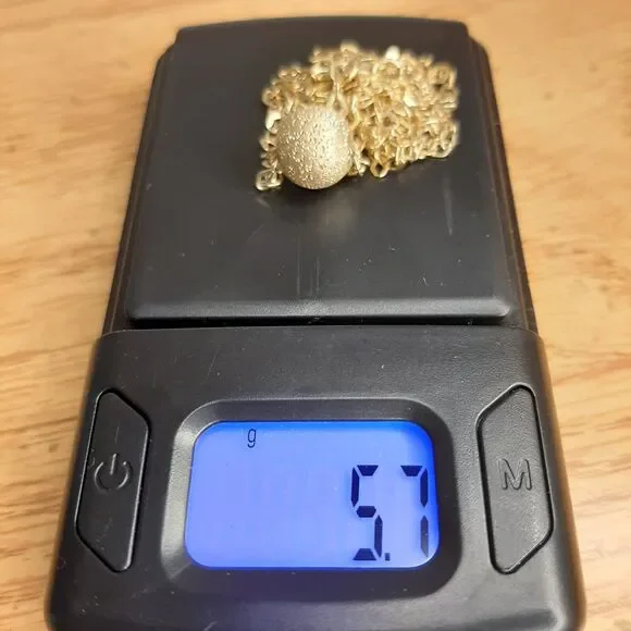 925 Italy Gold-Tone Stardust Ball Necklace 5.7g sterling silver Signed, tested - Picture 7 of 10